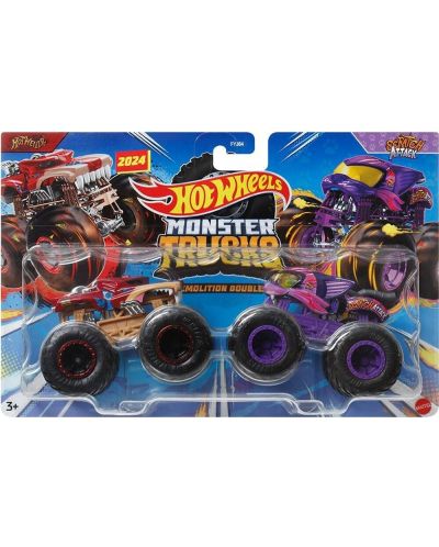 Buggy set Hot Wheels Monster Trucks - HotWeller & Scratch Attack, 1:64 - 1